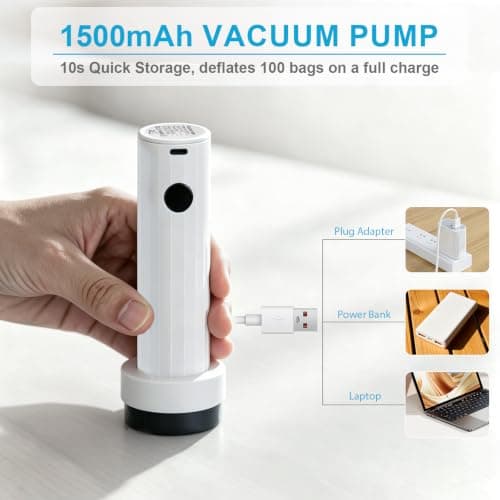 Hifree Travel Vacuum Storage Bags, with Cordless Pump, 12Pcs, S/M/L — view 5