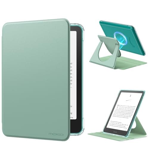 MoKo Rotating Case for 7" Kindle Paperwhite 12th Gen/Colorsoft, Agave Green
