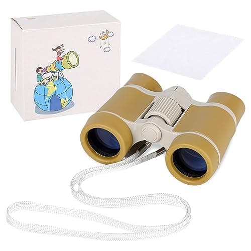 Kids Binoculars for Outdoor Toys, Sports, Bird Watching, Educational Learning, Travel, Hiking, Camp - Observer's Binoculars, Birthday Presents (Brown)