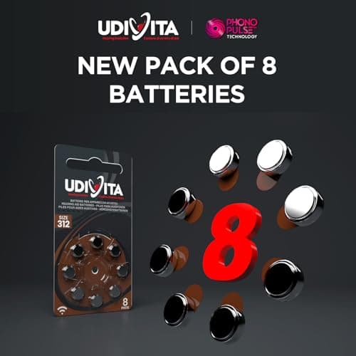 80 Hearing Aid Batteries Size 312 (Brown) Udivita PR41 — view 2
