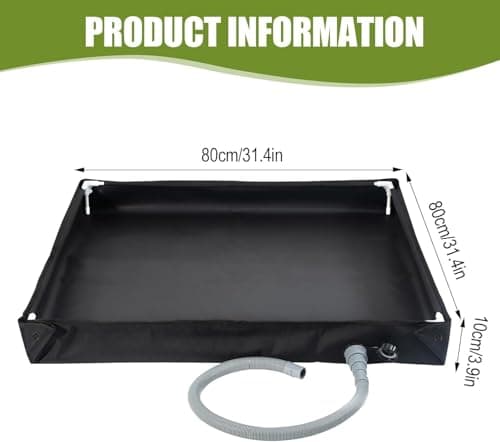 Bohrma Portable Shower Tray, 2-in-1 Foldable Camping Shower Base, Portable Shower Tray, Mobile with Drain Pipe, Foldable Shower Base, Portable, 80 x 80 x 10 cm, Durable Oxford Waterproof Tent Awning — view 2