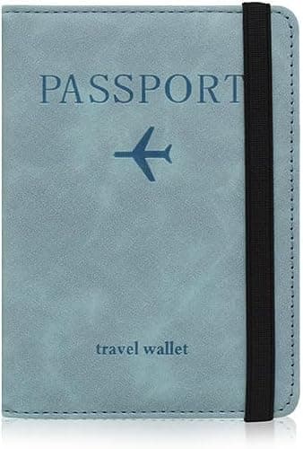 1X Sky Blue RFID Passport Holder Cover & Travel Wallet, RFID Blocking Organiser for Tickets, Cash & Cards ,Credit Cards Holder, Airport Essentials Passport Case for Men & Women, Travel Accessories