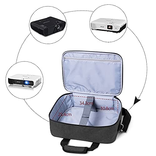 Luxja Projector Bag, Projector Case with Pockets for Accessories, Black — view 4