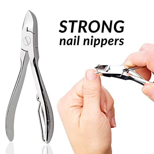 Marqus Manicure Set for Women and Men - 5-Piece Grooming Kit with Nail Nippers and Clippers - Real Leather Case - Perfect for Travelling or as a Gift, Black — view 4