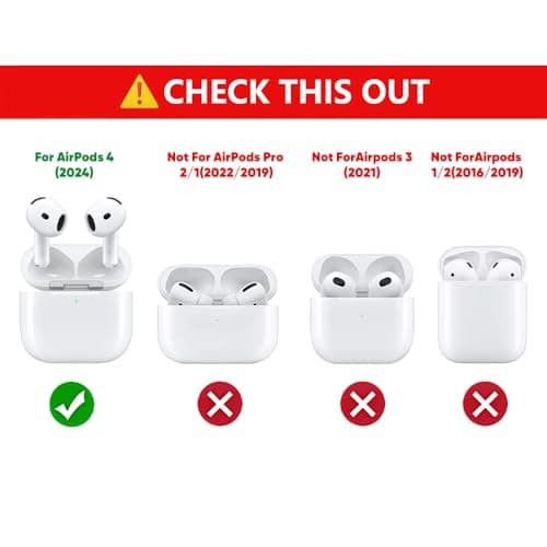 (3Pack) Case for AirPods 4 Wireless Earbuds with Cleaning Pen kit, XMBYGY Silicone Cute Cartoon Charging Case Shockproof Protective Cover and Carabiner for AirPods 4th Generation Headphones — view 2