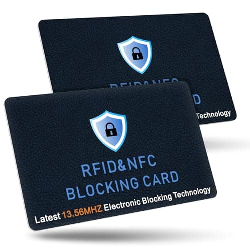 Tobfit RFID Blocking Cards - 2 Pack, Premium Contactless NFC Debit Credit Card Passport Protector Blocker Set for Men & Women, Smart Slim Design Perfectly fits in Wallet/Purse