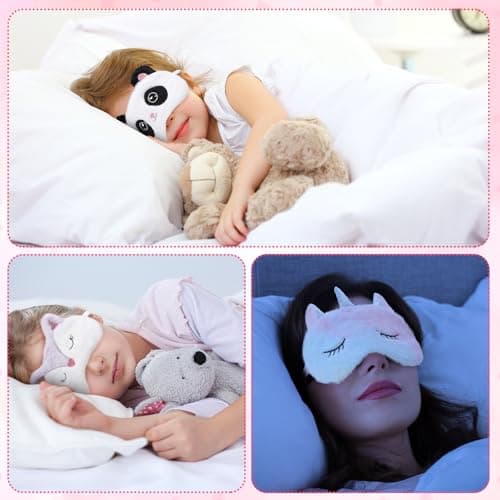 Xialvyu 4 Pack Kids Eye Mask, Plush Animal Eye Masks for Sleeping — view 3
