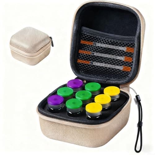 BlesConi 9 Grid Insulin Travel Case, for EVA Cooler Box with Thick Padding for Vials and Peptides, Portable Storage Organizer for Fridge and Trip(Gold Color)