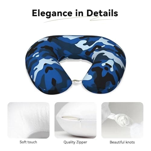 GaJher Blue Camo U-Shaped Memory Foam Travel Pillow - Neck Support for Home, Office, Car, Airplane Travel - Lightweight — view 4