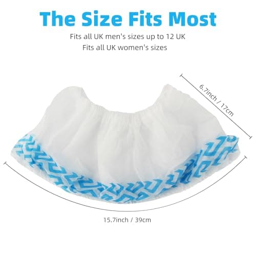 WUJUN Disposable Shoe Covers,Boot Cover,White,100 Pack (50 Pairs) — view 3