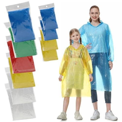 Habaylin Rain Poncho, Poncho Waterproof Adult Clear Disposable Family Pack