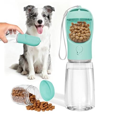 Dog Water Bottle 3in1 Portable Drink Bottle Bowl with Food Container 550ml