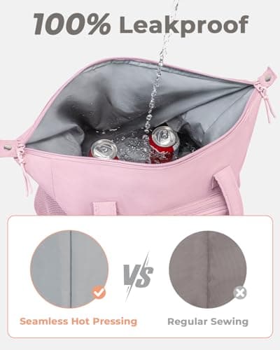 Puffer Cooler Bag 35 Cans Insulated Soft Cooler for Women Lightweight Ice Chest Leakproof & Portable Lunch Coolers for Picnic, Beach, Camping, Work, Travel, Trip (Pink) — view 4