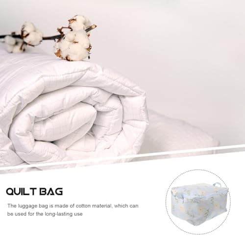 JEWEDECO Large Capacity Bedroom Storage Pouch with Zipper Closure and Cotton Material 38l Bedding Pouch for Travel and Moving, Convenient Sundries Bag for Back to School Party and Garment — view 3