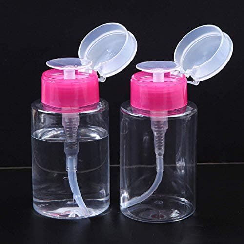 Nail Polish Remover Pump Bottle Dispenser 180 ML Push Down Cleanser Bottle Travel Empty Liquid Container for Nail Varnish Remover & Makeup Remover Nail Art Tool(2 Pack) — view 6