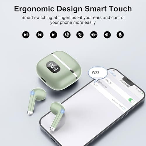 Wireless Earbuds, Bluetooth 5.3 Headphones with 4 ENC Noise Cancelling Mics — view 4
