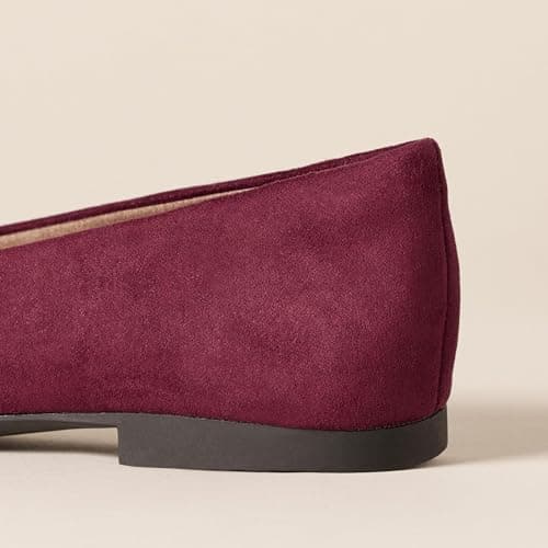 Amazon Essentials Women's Pointed-Toe Ballet Flat, Maroon, 10 UK Wide — view 2