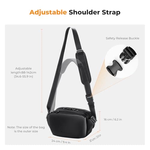 K&F CONCEPT Camera Sling Bag, Camera Bag for DSLR and Lenses(Black-S,Small) — view 6