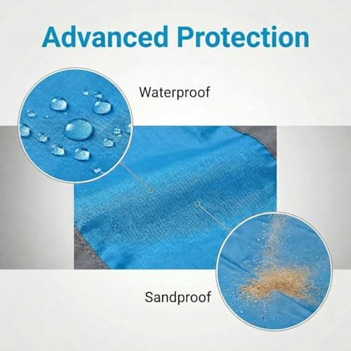 Snugcore Beach Blanket 200 x 210 Lightweight Beach Mat for Camping, Sand Free Foldable Picnic Blanket and Mat with Carry Bag, Large Size Portable Beach Blanket for Camping Outdoor Travel Garden Use — view 3