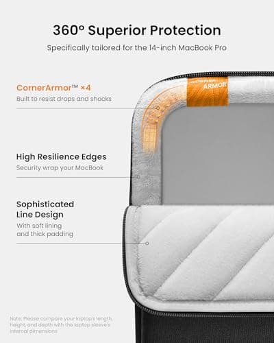 tomtoc 360° Protective Laptop Sleeve Set for 14-inch MacBook Pro M5 Pro/Max — view 5