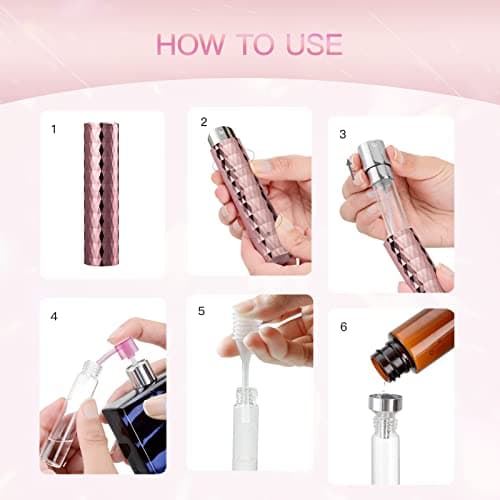 Toureal 8ml Atomizer Perfume Spray Bottle for Travel, Empty Refillable Cologne Dispenser, Portable Sprayer (3 Colors) — view 5