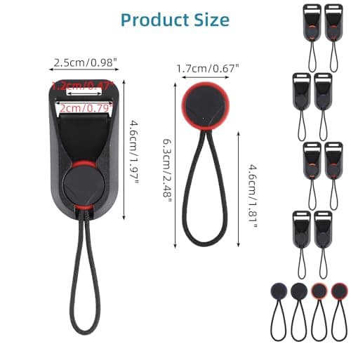 ZoeWei Camera Strap Quick Release Buckles, 8 Pack Camera Neck Shoulder Strap Quick Release Loops Clips with 4 Additional Connectors Compatible for DSLR or Mirrorless Camera — view 2