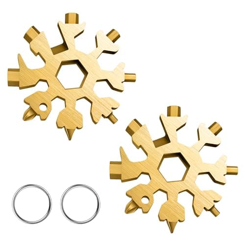 Trimming Shop 18 in 1 Gold Snowflake Multi-Tool with Keychain, 2pcs