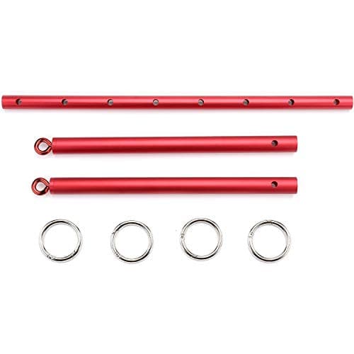 Heavy Spreader Bars Adult Heavy Duty Play Black Yoga Pilate Bar for Bedroom with 8 Pcs red Adjustable Straps Kit, Leg Spreader Bar for Bedroom Home, Exercise Bars Sports Training Fitness Gear — view 2