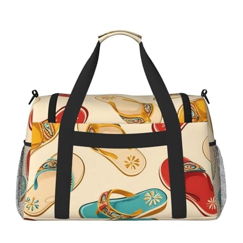 Summer Sandals Pattern Large Capacity Travel Storage Bag Lightweight Hand Carry Bag Overnight Storage Bag Unisex Travel Bag — view 2