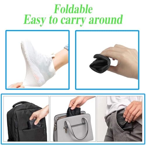 RHQFDM Silicone Shoe Cover 4 Piece Reusable Non-slip Silicone Shoe Cover Silicone Waterproof Overshoes,Unisex,Semi-Translucent,for Rainy Days,Beaches,Muddy Roads(M) — view 6