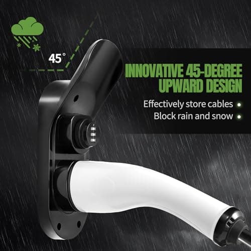 Litorange Type 2 EV Charger Cable Holder, Mechanical Combination Lock with Adjustable Password Wall Mount Holder for Electric Car with IEC 62196-2 Plugs, Anti-Theft Protection for Cable and Charger — view 6