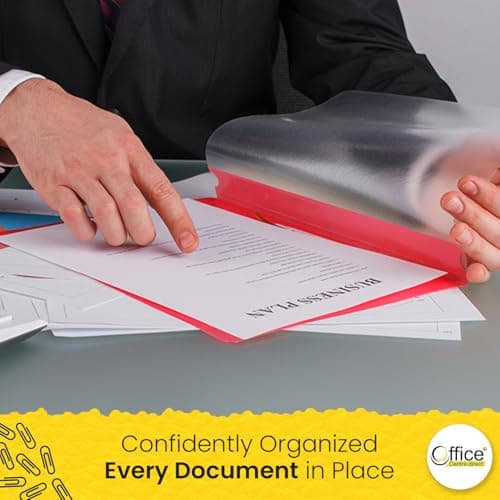 OFFICE CENTRE 1x Yellow A4 Project Folders, 2 Prong, Document Organiser — view 5