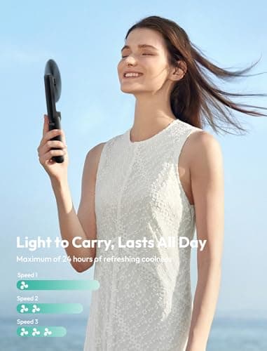 Aecooly Slim Handheld Fan,Thin Portable Fan,USB Rechargeable — view 4