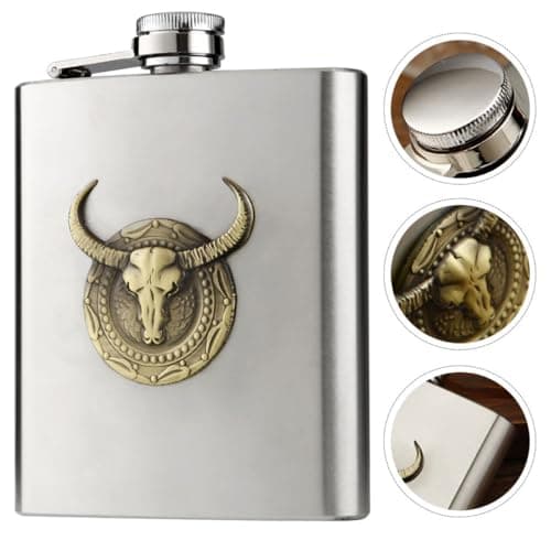 HOOWIFFY Portable Stainless Steel Liquor Flask Lightweight Pocket Hip Flask for Outdoor Camping Travel Corrosion Resistant Wine Holder Easy to Carry Small Suitable for Backpack — view 5