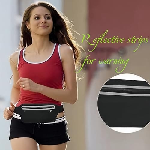 YITORMAN Slim Running Belt,Running Waist Packs,Running Band for iPhone,Waist Bag for Workout Jogging,Walking,Travel Money Belt Running Gift Gear Accessories (Black) — view 5