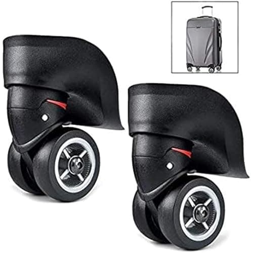 LHKJ 2 pcs Luggage Suitcase Wheel Black Replacement Axles 49mm + Screw Repair Kit — view 2