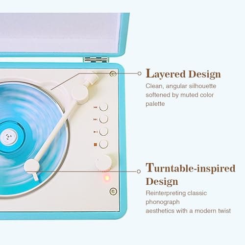 WhatPlus Portable CD Player with Bluetooth and Speakers, Light Blue — view 3