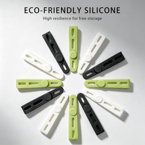 12 Pack Silicone Cable Ties, Reusable Adjustable Cable Straps, Black — view 3
