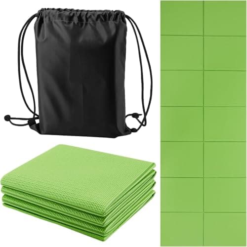 M.J COMFY-LIFE Travel Foldable Yoga Mat — 5mm Non-Slip Portable Exercise & Gym Mat for Yoga, Pilates, Travel & Fitness (Lightweight, Water-Resistant, Fits Backpack) — Unisex (Green)