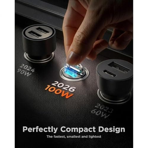 100W Car Charger Adapter, USB C car Cigarette Lighter USB Charger Car Adapter 12V USBC Socket Fast Charging for i-Phone 17,16 Pro Max,Sam-sung S26,Quick Charge Protocols & Intelligent Charge Feature — view 6