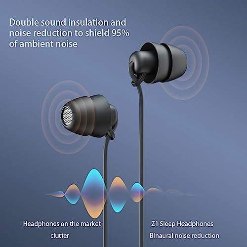IOIUSKKU 5 Set of Anti-noise Sleeping Headphone with Microphone Headsets In-ear Noise Cancelling Earphones Device Bedroom Single 3.5mm Black, Single 3.5mm Black 5PCS — view 4