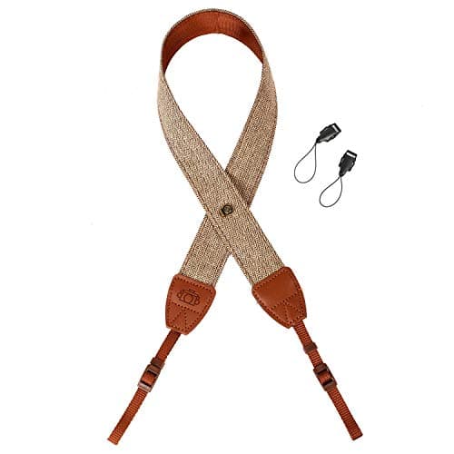 WANBY Camera Strap Weave Brown Canvas Neck Shoulder Straps — view 3