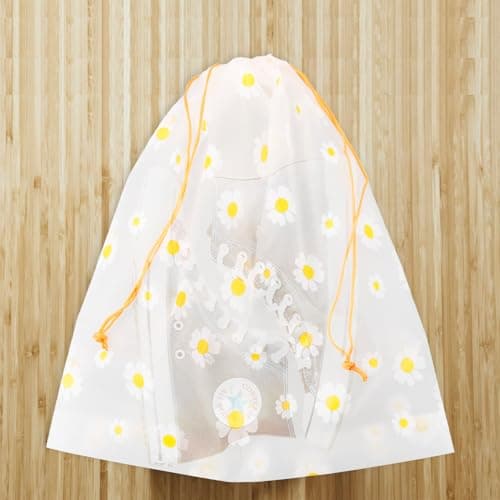 Tabanzhe 5 PCS Daisy Flower Pattern Drawstring Storage Bag,Reusable Clothes Space Bags,Waterproof Ziplock Shoe Bags,Large Size Portable Shoes Bag — view 3
