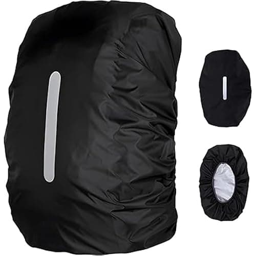 1 Pack Reflective Backpack Cover, 30L-40L Black Snowproof Waterproof Backpack Rain Cover, Anti Slip Dustproof Ultralight Cover School Bag for Outdoor Climbing Cycling Hiking Sports Camping