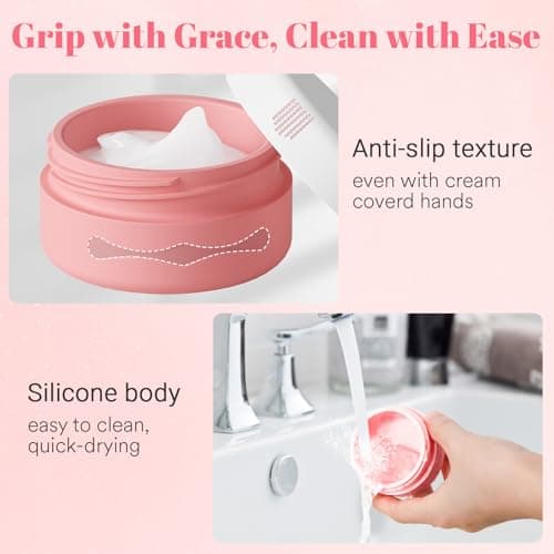 Euqvunn Travel Pots for Toiletries, Travel Containers TSA Approved Travel Tubs 40ml, Silicone Leak-proof Travel Cosmetic Containers with PP Lids for Cosmetic Face Body Hand Cream (4 Pack) — view 5