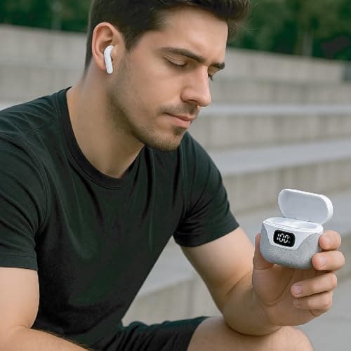 groov e Flex Buds True Wireless Earbuds - White - with Active Noise Cancelling, Fabric Charging Case, Clear Calls, Touch Control, Supports Voice Assistants — view 5