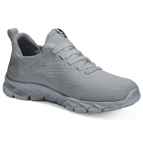 Womens Trainers Running Shoes Jogging Fitness Sneakers Lightweight Breathable Walking Gym Sports Casual Trainers Tennis Shoes，Grey Size 8 UK