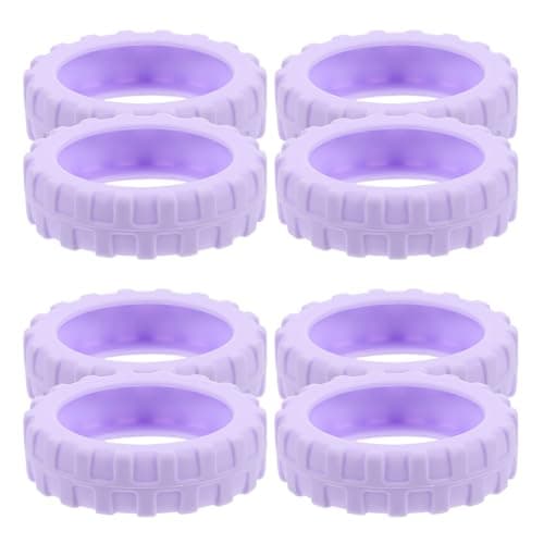 COHEALI 8pcs Silicone Luggage Wheel Covers Lavender 55x55x15mm Protector