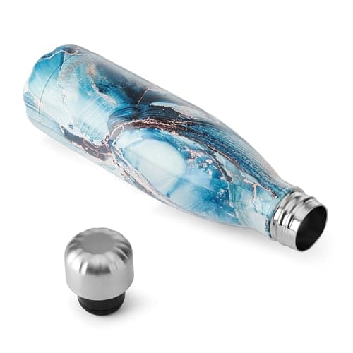 S'well Original Water Bottle, Ocean Marble, 500 ml - Vacuum-Insulated Keeps Drinks Cold and Hot - BPA-Free Stainless Steel Hydration for On the Go — view 3