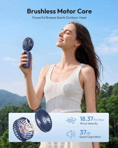gaiatop Portable Handheld Fan Foldable, USB Rechargeable Small Hand Fan — view 4